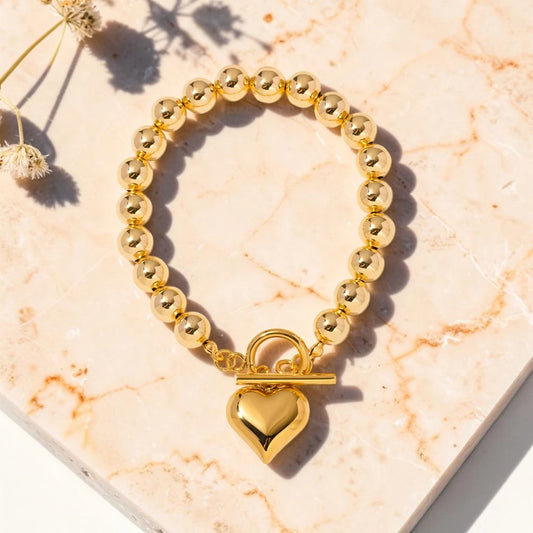 The Puffy Heart Toggle Beaded Bracelet