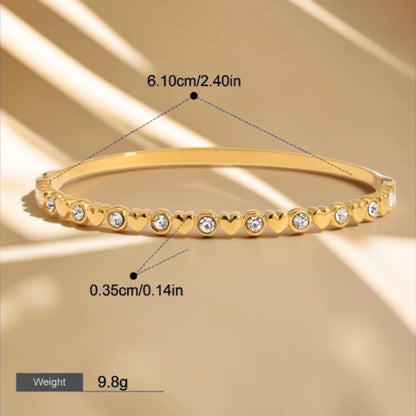 Heart bangle styled on the wrist