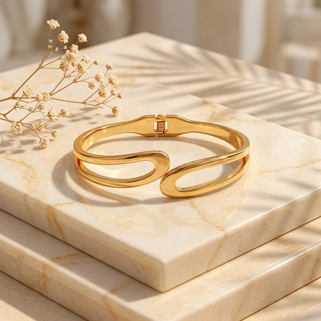The “Lyra” Sculptural Infinity Cutout Bangle
