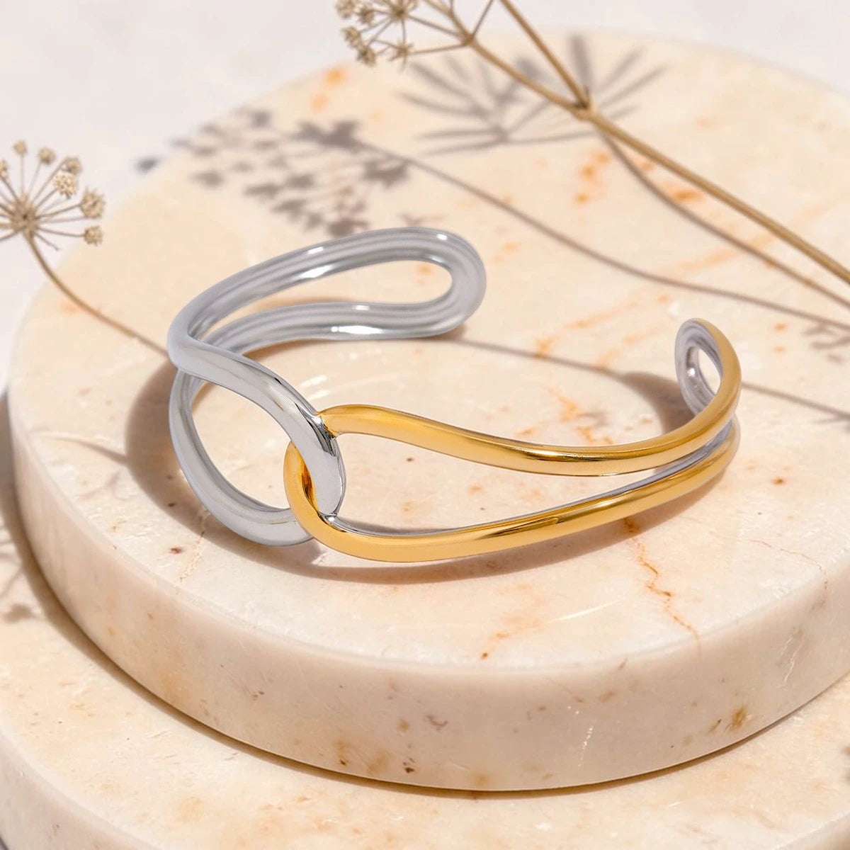 The Duet Two-Tone Interlocking Open Cuff