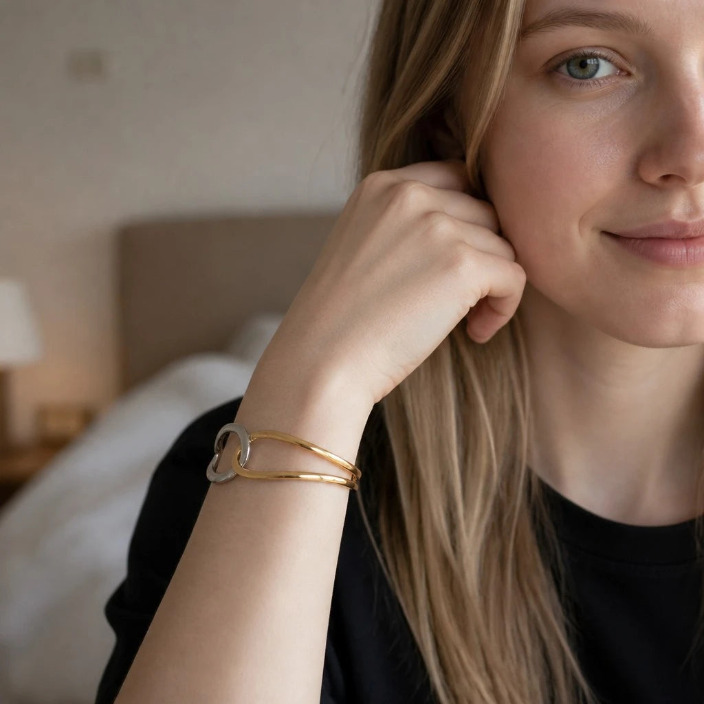 The Duet Two-Tone Interlocking Open Cuff