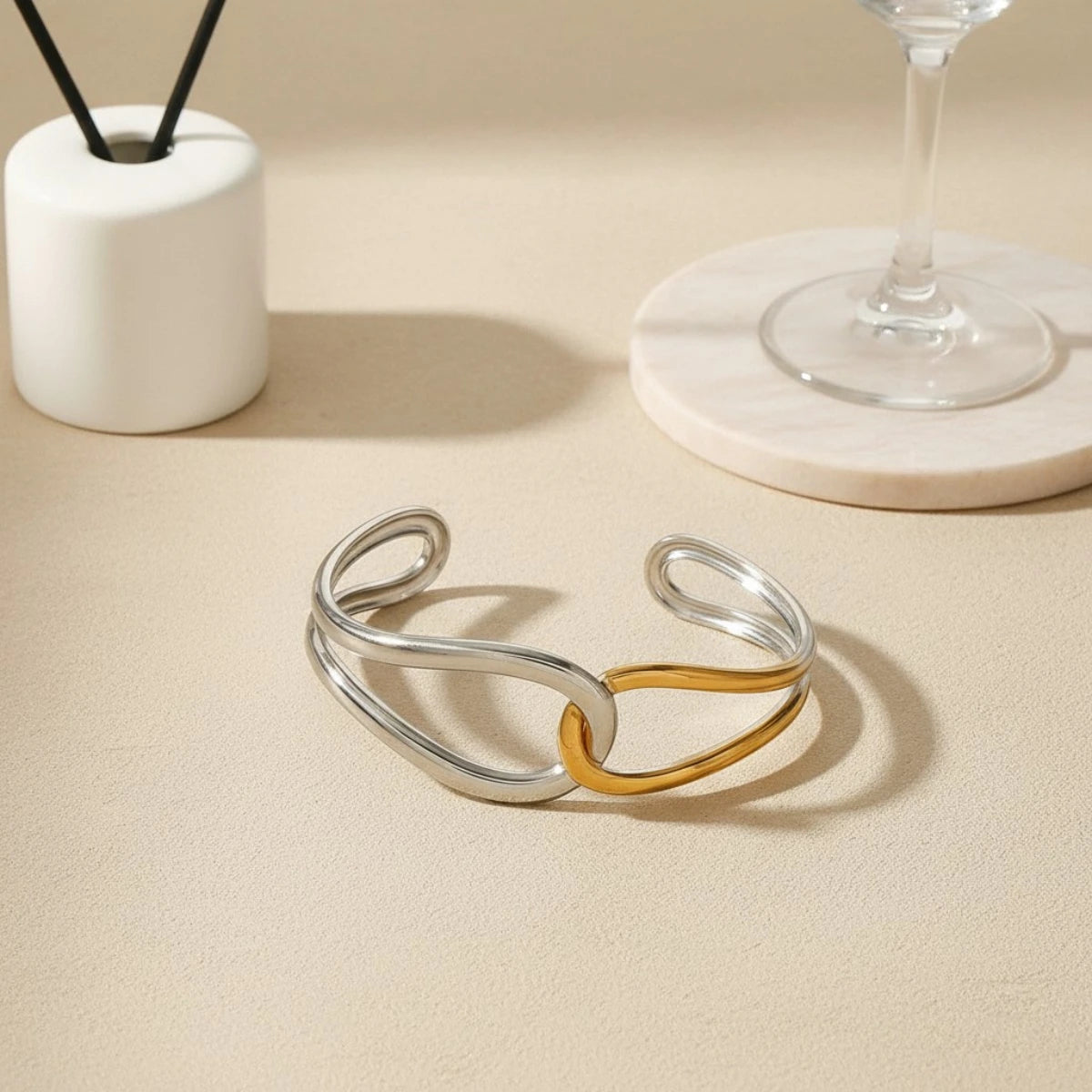 The Duet Two-Tone Interlocking Open Cuff