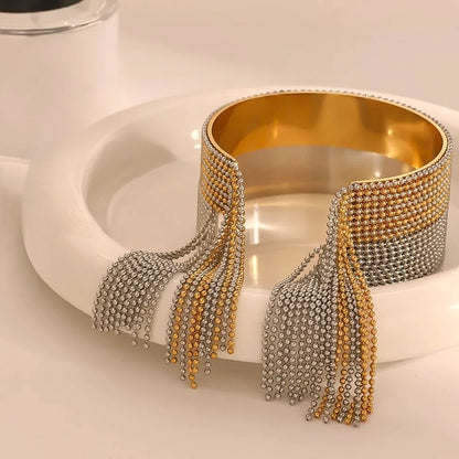 The Cadence Mesh Tassel Statement Cuff