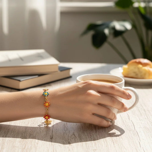 The Vibrant Enamel Daisy Chain Bracelet