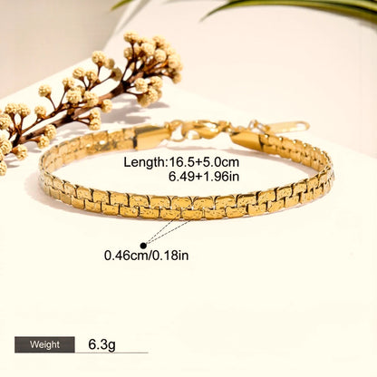 The Textured Brick Link Chain Bracelet