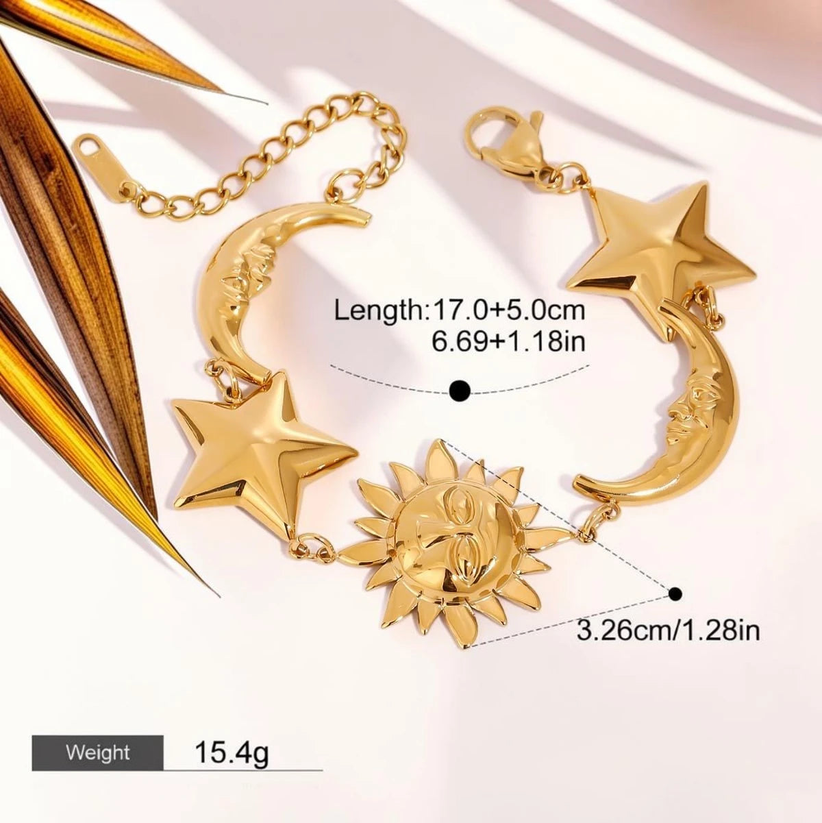 The Celestial Sun & Moon Charm Bracelet