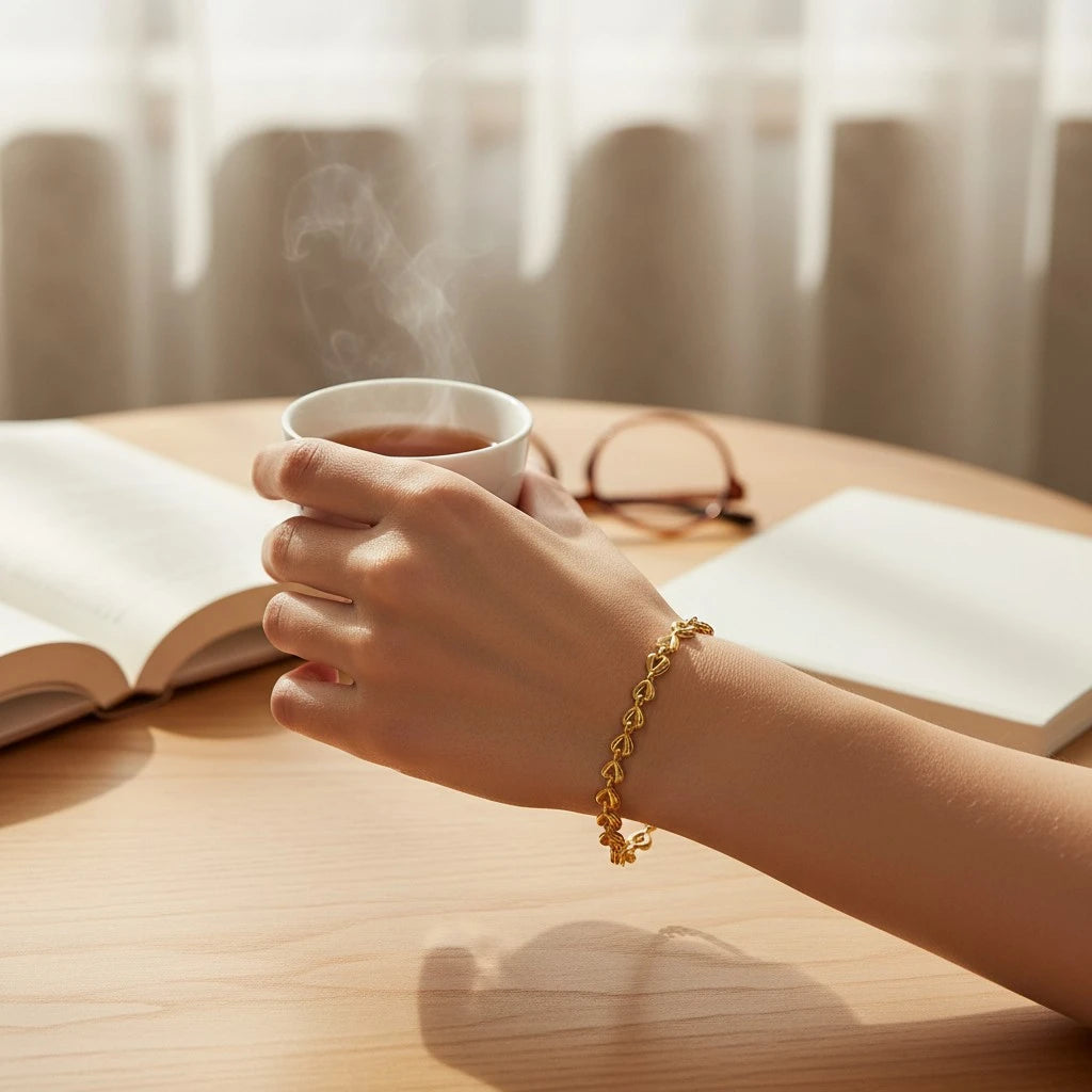 The Sculpted Heart Link Chain Bracelet