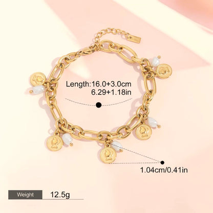 De bedelarmband met Romeinse munt en barokparel