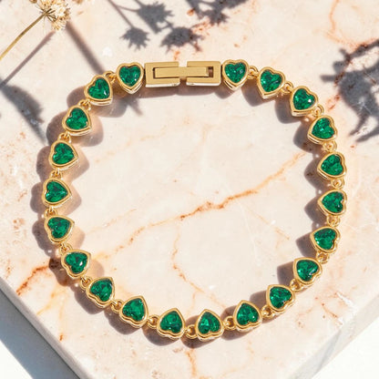 The Emerald Heart Tennis Bracelet
