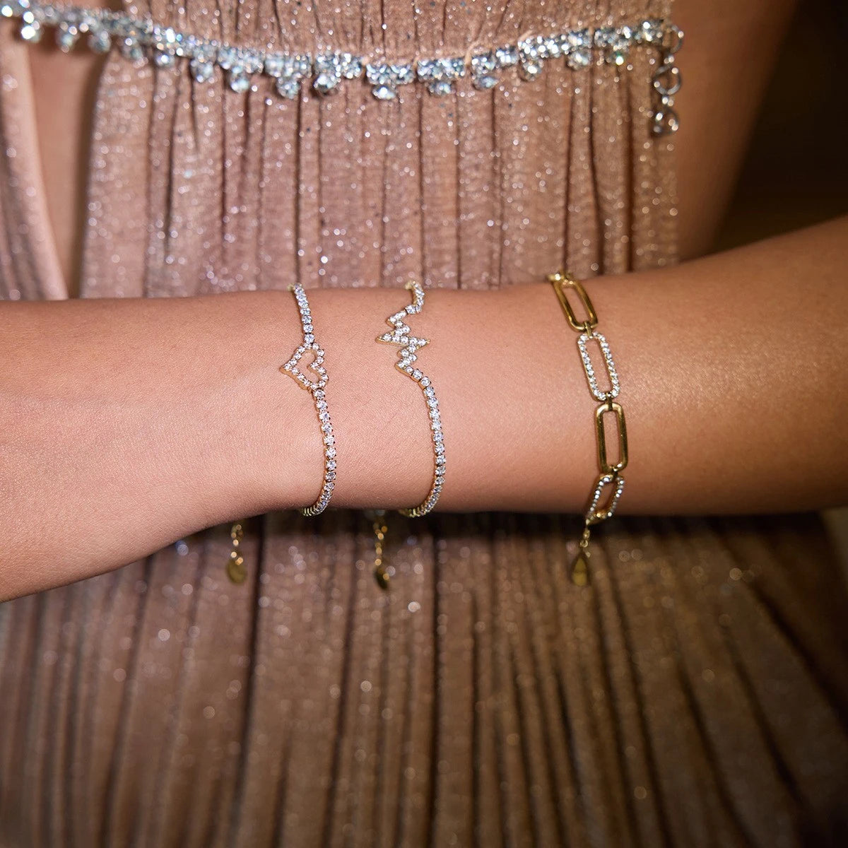 The Lumina Pavé Paperclip Chain Bracelet