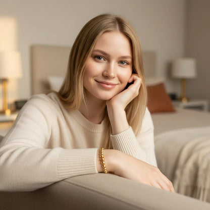 The Graduated Golden Bead Sphere Bracelet