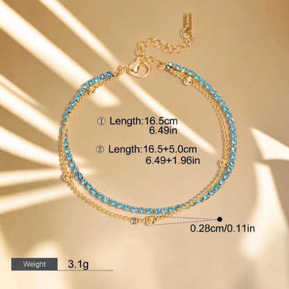 Blue bracelet styled with a blue outfit