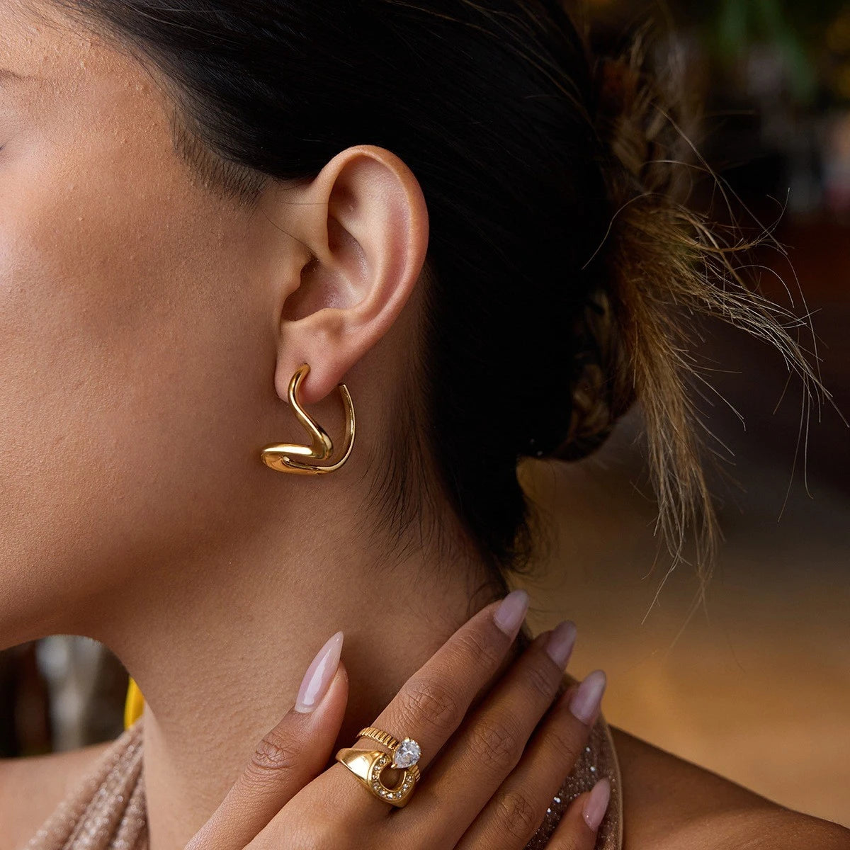 The Eros Abstract Heart Hoops
