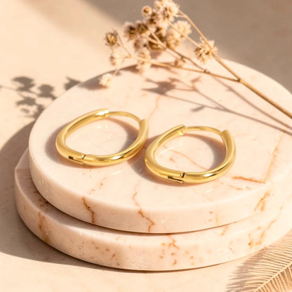 The Siren Organic Oval Huggie Hoops