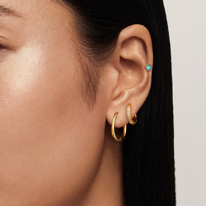 The Siren Organic Oval Huggie Hoops