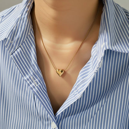 De Dikke Opgeblazen Hart Hanger Ketting