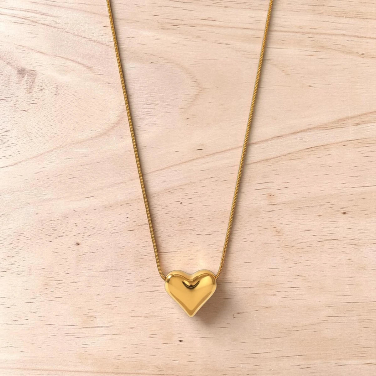 De Dikke Opgeblazen Hart Hanger Ketting