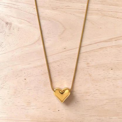 De Dikke Opgeblazen Hart Hanger Ketting