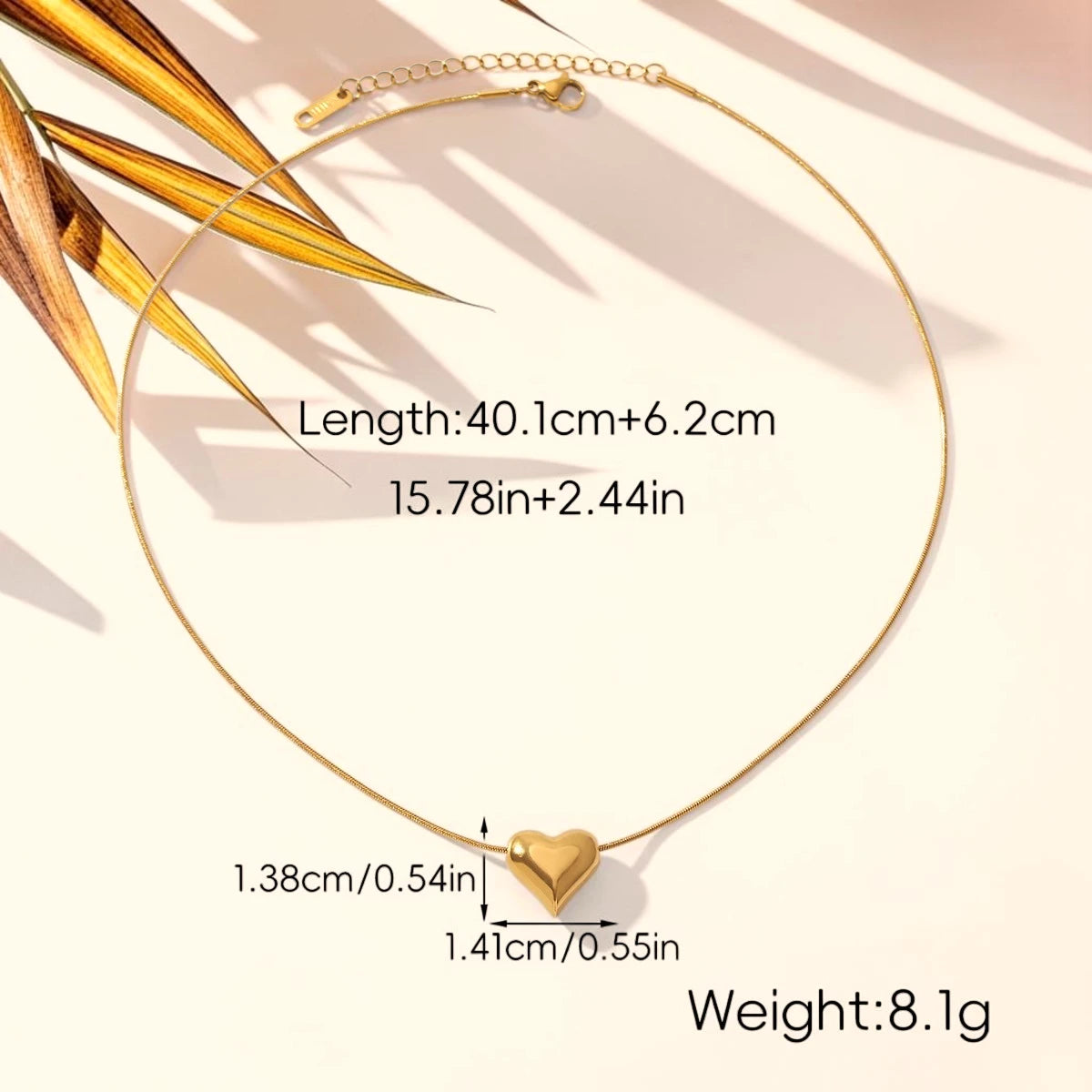 De Dikke Opgeblazen Hart Hanger Ketting